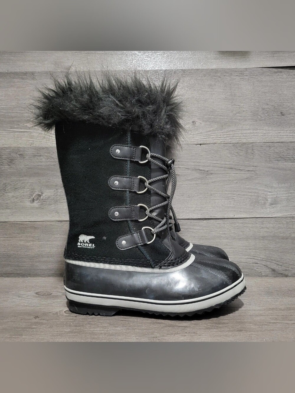 SOREL Joan Of Arctic Women's Size 6  Waterproof Winter Snow Boots Black High